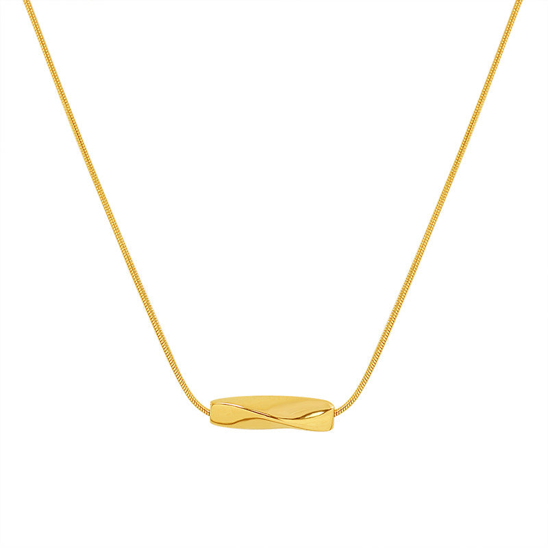 Minimalistische Twist-Halskette – 18K vergoldeter Edelstahl oder silberne Edelstahl-Optik