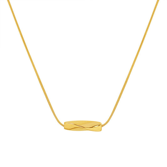 Minimalistische Twist-Halskette – 18K vergoldeter Edelstahl oder silberne Edelstahl-Optik