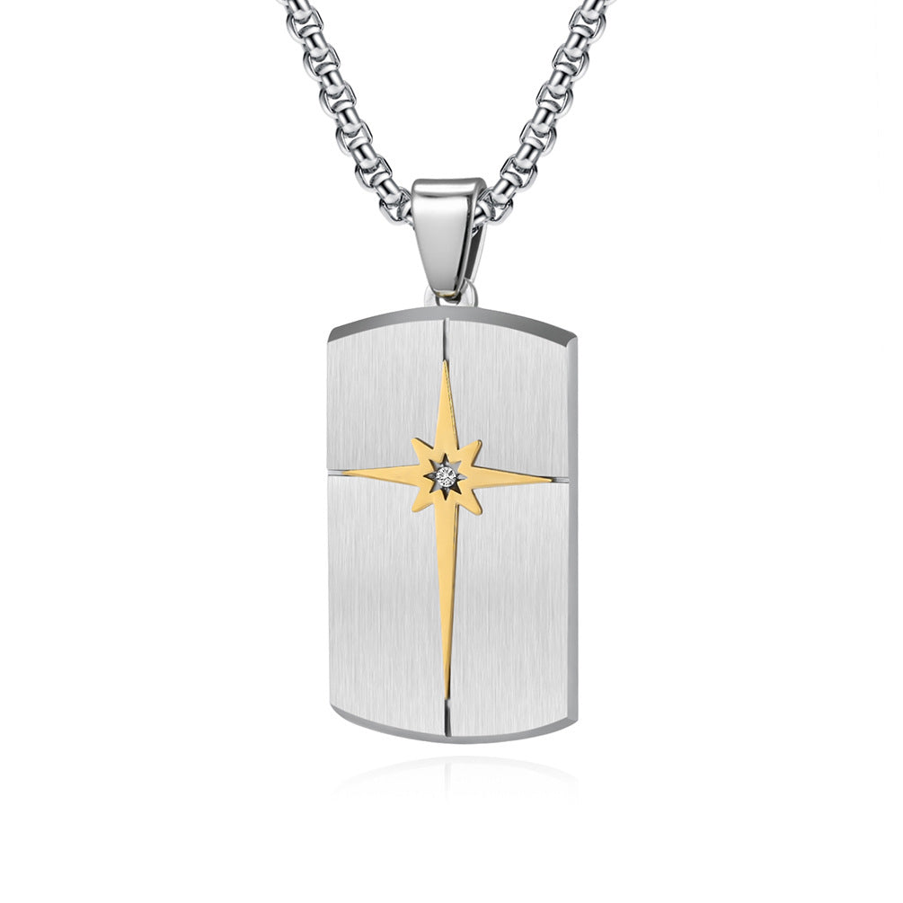 Minimalistischer Hexagramm-Anhänger für Herren | 316L Edelstahl mit Facettenschliff