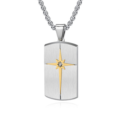 Minimalistischer Hexagramm-Anhänger für Herren | 316L Edelstahl mit Facettenschliff