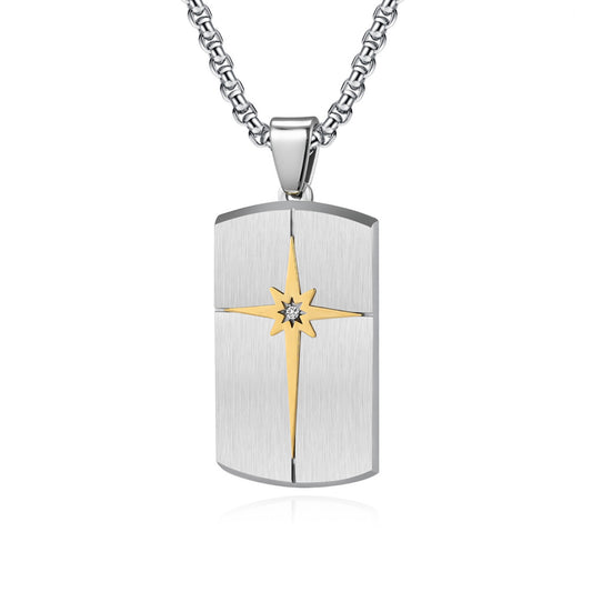 Minimalistischer Hexagramm-Anhänger für Herren | 316L Edelstahl mit Facettenschliff