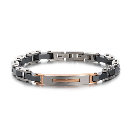 Edelstahl-Paararmbänder - Modernes Kettenarmband aus Titanstahl für Ihn & Sie