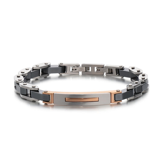 Edelstahl-Paararmbänder - Modernes Kettenarmband aus Titanstahl für Ihn & Sie