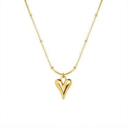 Minimalistisches Herz-Anhänger Halskette - 18K Echtgold Vergoldung / Edelstahl / Roségold (3 Farben)