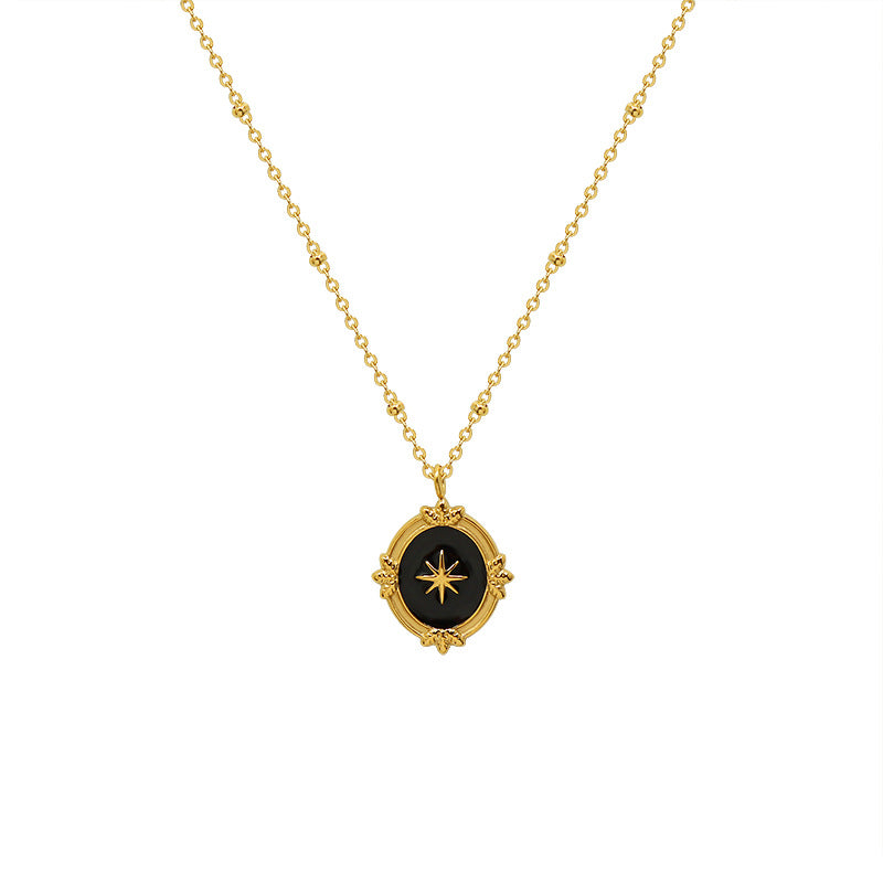 Französischer Hofstil Hexagramm-Anhänger | Edelstahlkette mit 18K Goldbeschichtung oder Hochglanz-Silberoptik - Königliche Eleganz