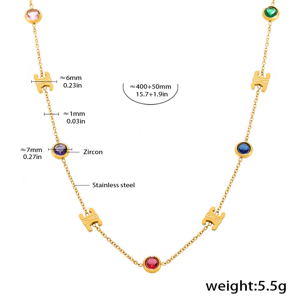 Edles Zirkon Schmuck Set (Halskette + Armband) aus Stahl - PVD vergoldet in 2 Farben | Gold & Silber | Hochwertiger Damenschmuck Geschenk