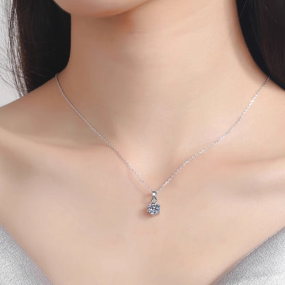 Moissanit-Anhängerkette | 0.5ct/1ct wählbar - 925 Sterlingsilber mit Rhodium-Plattierung