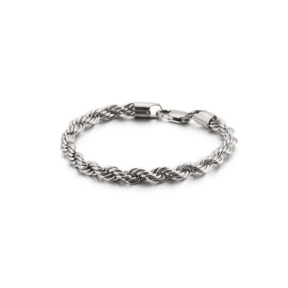 Herren Armband aus 18k vergoldetem Edelstahl - Geflochtenes Twisted Seil Design