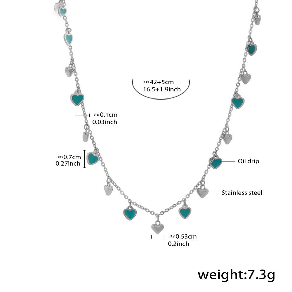 Mehrfarbige Grün-Herz-Kollektion – 18K vergoldeter Edelstahl Schmuck als Armband oder Halskette (wahlweise Gold- oder Silberoptik)