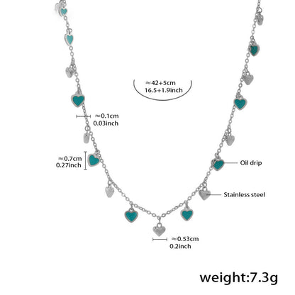 Mehrfarbige Grün-Herz-Kollektion – 18K vergoldeter Edelstahl Schmuck als Armband oder Halskette (wahlweise Gold- oder Silberoptik)