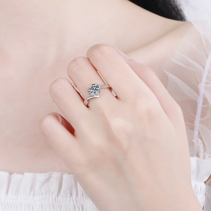 Schneeflocken-Zirkonia Ring mit Kabelband – 925er Silber rhodiniert | 5mm 6.5mm 8mm | Edles Damenschmuck Geschenk
