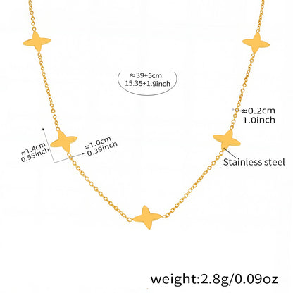 Glücksklee-Anhängerkette mit Zirkonia & Perlen – 18K vergoldeter Edelstahl oder Silberoptik für stylisches Layering