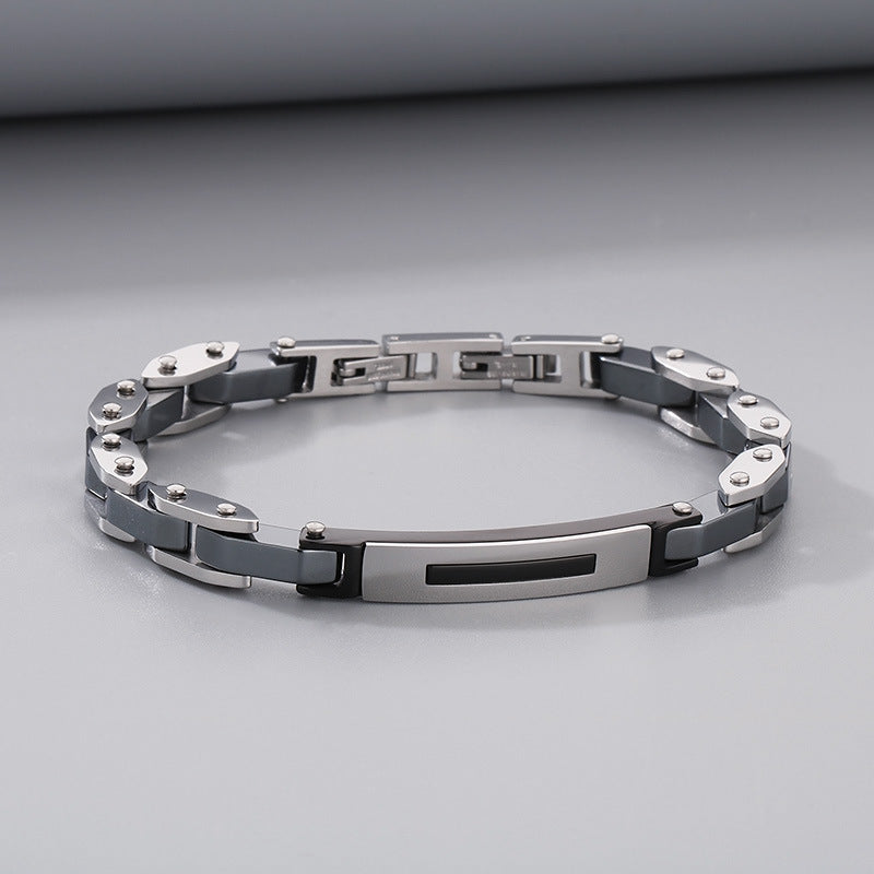 Edelstahl-Paararmbänder - Modernes Kettenarmband aus Titanstahl für Ihn & Sie