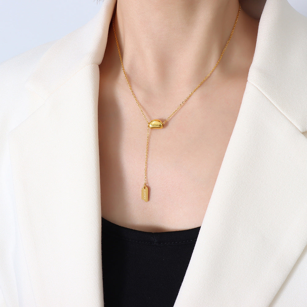 Goldene Schoten-Anhängerkette | Edelstahl mit 18K Gold oder Hochglanz-Silber - Minimalistischer Schmuck