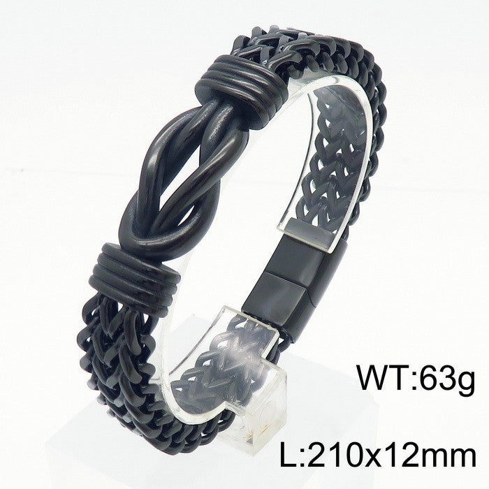 Edelstahl-Armband Herren mit robustem Zopfmuster - Zeitloses Design für Business & Freizeit