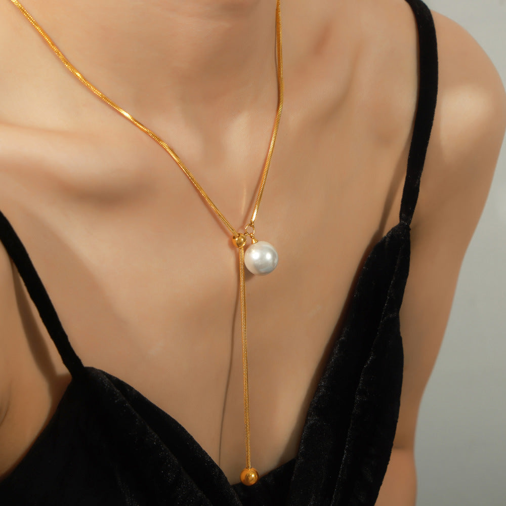 Perlmutt-Anhängerkette | Edelstahl mit 18K Gold oder Hochglanz-Silber - Elegantes Schmuckstück