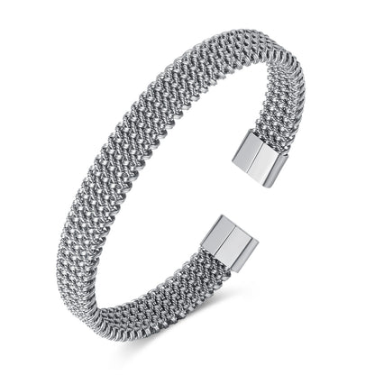 Edelstahl-Armband mit Geflecht-Design – Offener Verschluss, universell tragbar