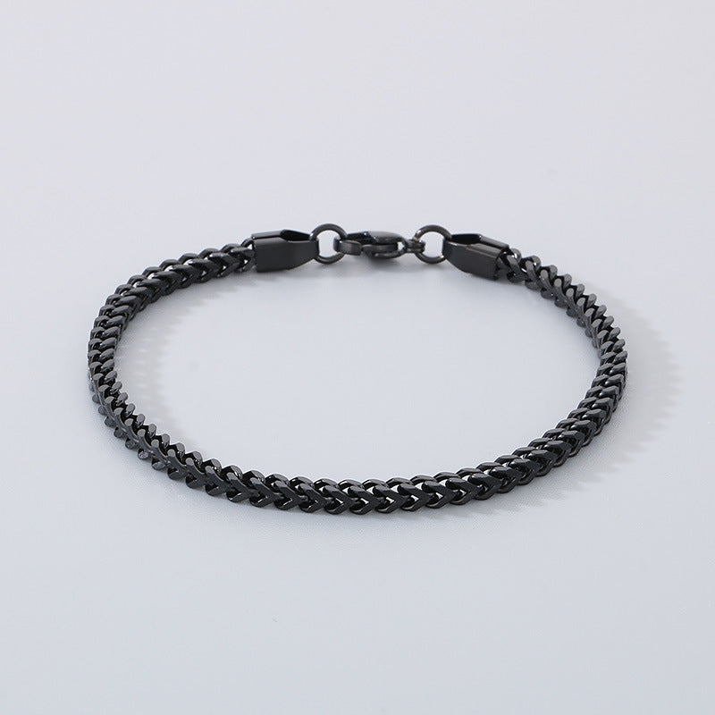 Minimalistische Kubaketten-Armbänder für Paare – Mit strukturiertem Wirbelmuster und Hochglanzschliff