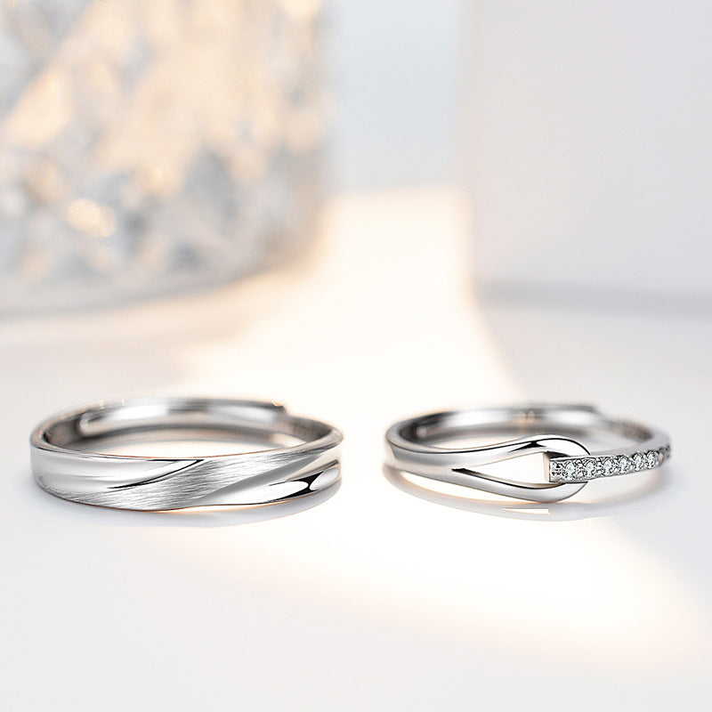 S925 Sterling Silber 'Rupert’s Träne' Paarringe - Rhodinierte Weißgold-Optik mit funkelnden Zirkonia-Steinen