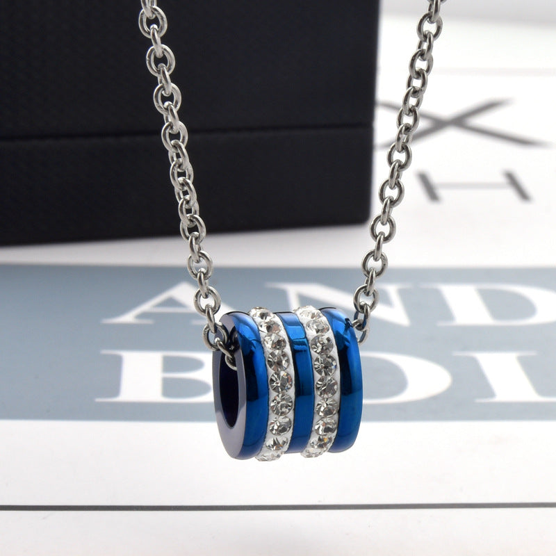 Zylinder Paar Ketten - Titanstahl Partner Anhänger - Schlichter Couple Schmuck