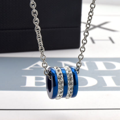 Zylinder Paar Ketten - Titanstahl Partner Anhänger - Schlichter Couple Schmuck
