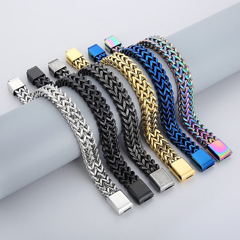 Titan Geflecht-Armband - Zweireihig - Schlichter Herrenschmuck