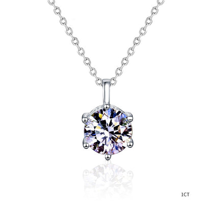 Moissanit-Anhängerkette | 0.5ct/1ct wählbar - 925 Sterlingsilber mit Rhodium-Plattierung