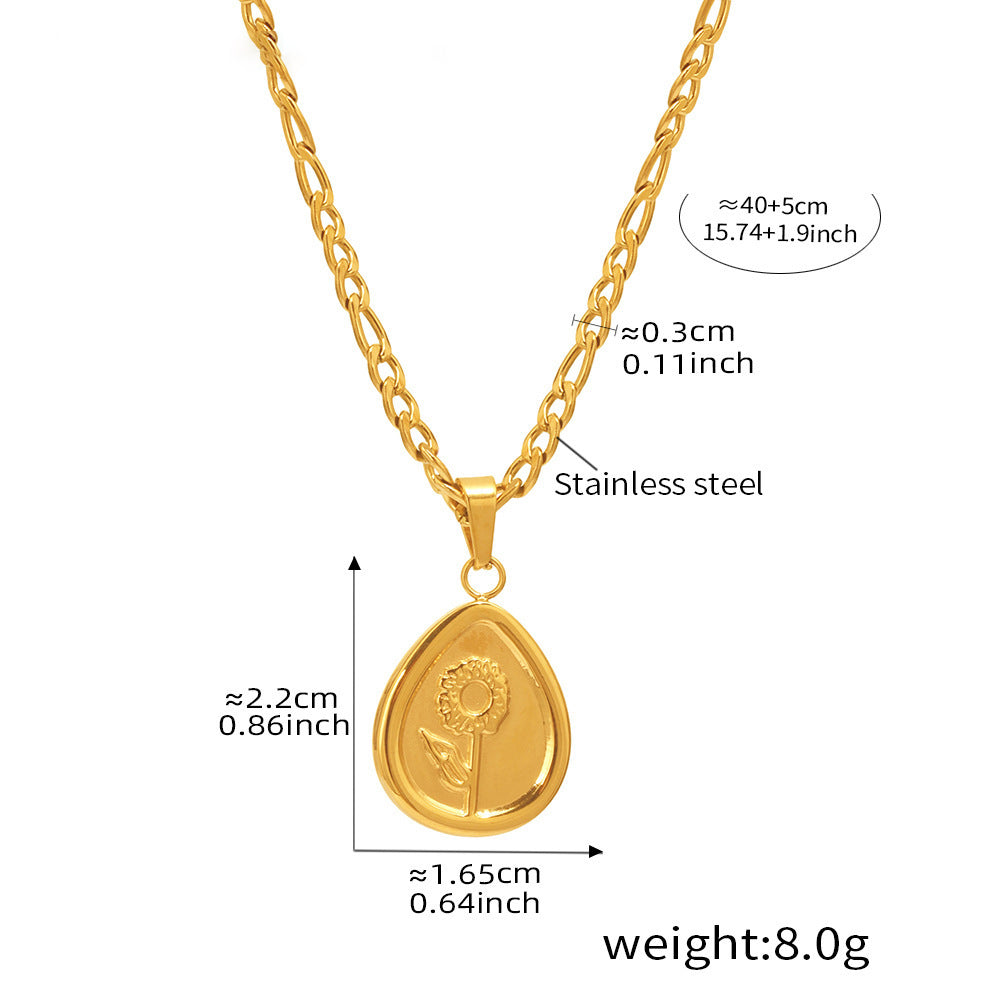Blüten-Anhängerkette – Minimalistisches Design aus 18K vergoldetem Edelstahl oder silberner Edelstahl-Optik