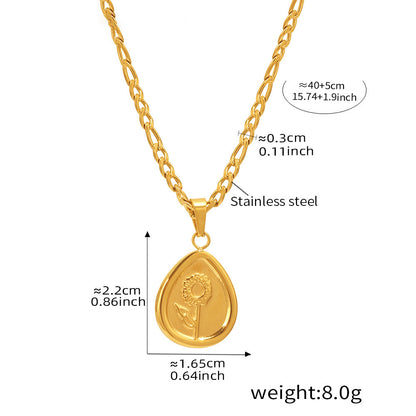 Blüten-Anhängerkette – Minimalistisches Design aus 18K vergoldetem Edelstahl oder silberner Edelstahl-Optik