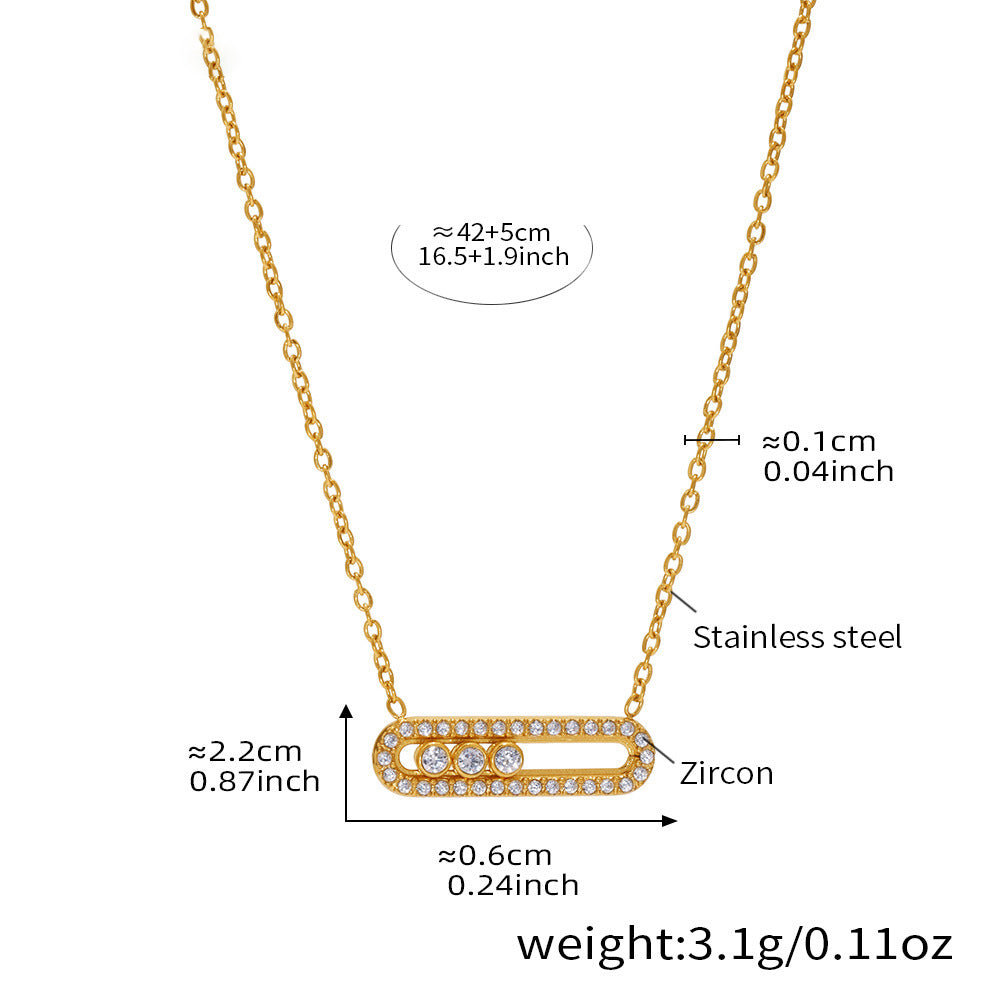 Schiebbarer Zirkonia-Anhänger – 18K Echtgold-Vergoldung oder Edelstahl-Optik