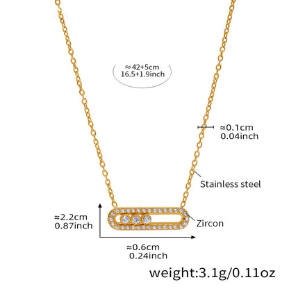 Schiebbarer Zirkonia-Anhänger – 18K Echtgold-Vergoldung oder Edelstahl-Optik