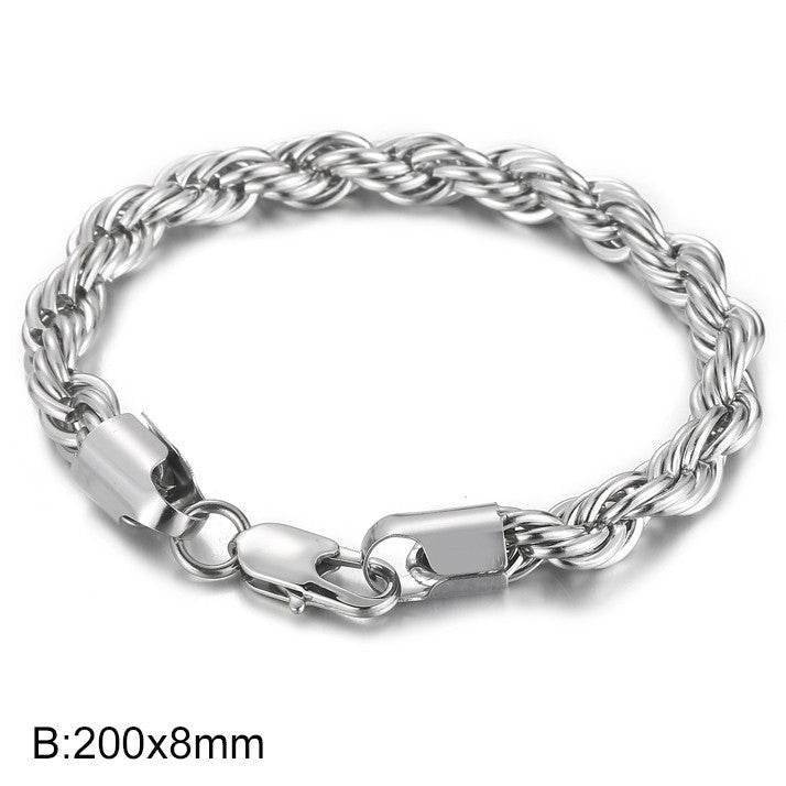 Herren Armband aus 18k vergoldetem Edelstahl - Geflochtenes Twisted Seil Design