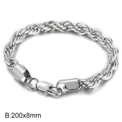 Herren Armband aus 18k vergoldetem Edelstahl - Geflochtenes Twisted Seil Design