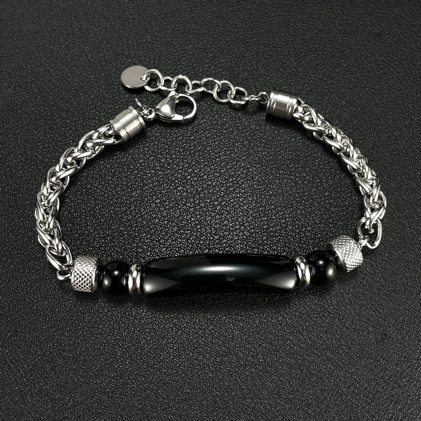 Edelstahl-Kettenarmband mit Tigerauge & Titan – Für Herren