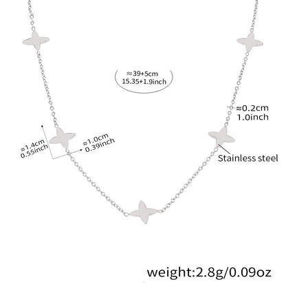 Glücksklee-Anhängerkette mit Zirkonia & Perlen – 18K vergoldeter Edelstahl oder Silberoptik für stylisches Layering