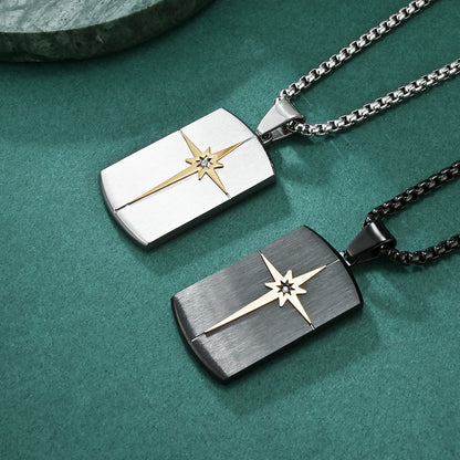 Minimalistischer Hexagramm-Anhänger für Herren | 316L Edelstahl mit Facettenschliff