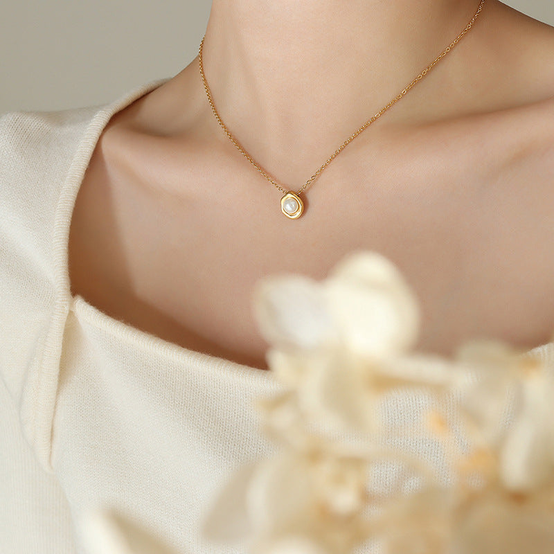 Muschelperlenkette aus Edelstahl | 18K Goldbeschichtet oder Hochglanz-Silberoptik