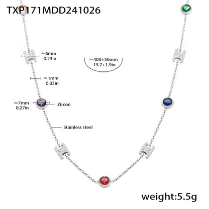 Edles Zirkon Schmuck Set (Halskette + Armband) aus Stahl - PVD vergoldet in 2 Farben | Gold & Silber | Hochwertiger Damenschmuck Geschenk