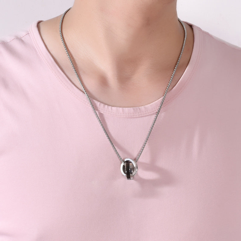Titan Doppelring Kette - Schicker Herrenschmuck - Urbaner Unisex Style