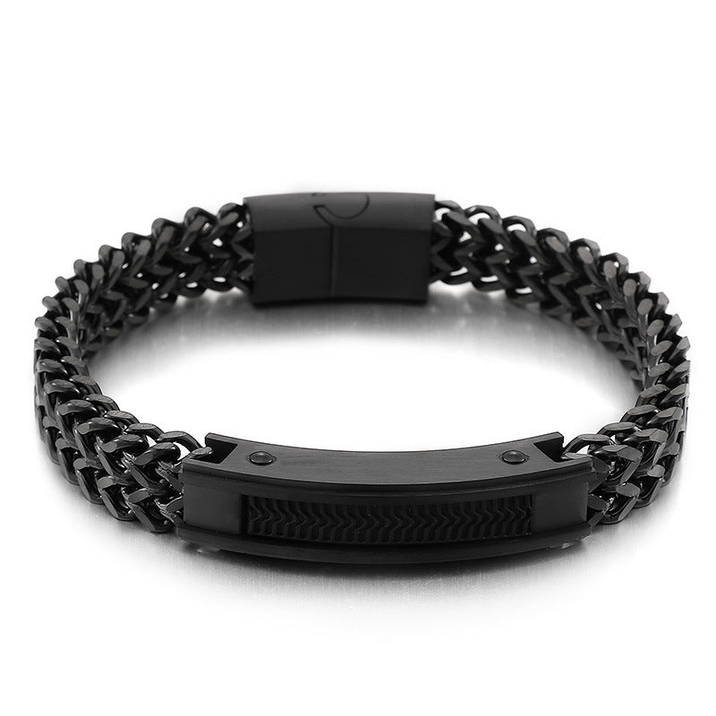 Punk Armband für Herren aus Edelstahl-Würfelkette mit Magnetverschluss – Robust & Rebellisch