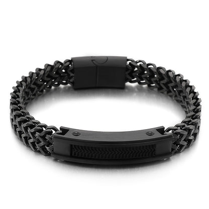 Punk Armband für Herren aus Edelstahl-Würfelkette mit Magnetverschluss – Robust & Rebellisch