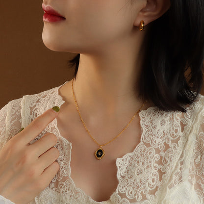 Französischer Hofstil Hexagramm-Anhänger | Edelstahlkette mit 18K Goldbeschichtung oder Hochglanz-Silberoptik - Königliche Eleganz