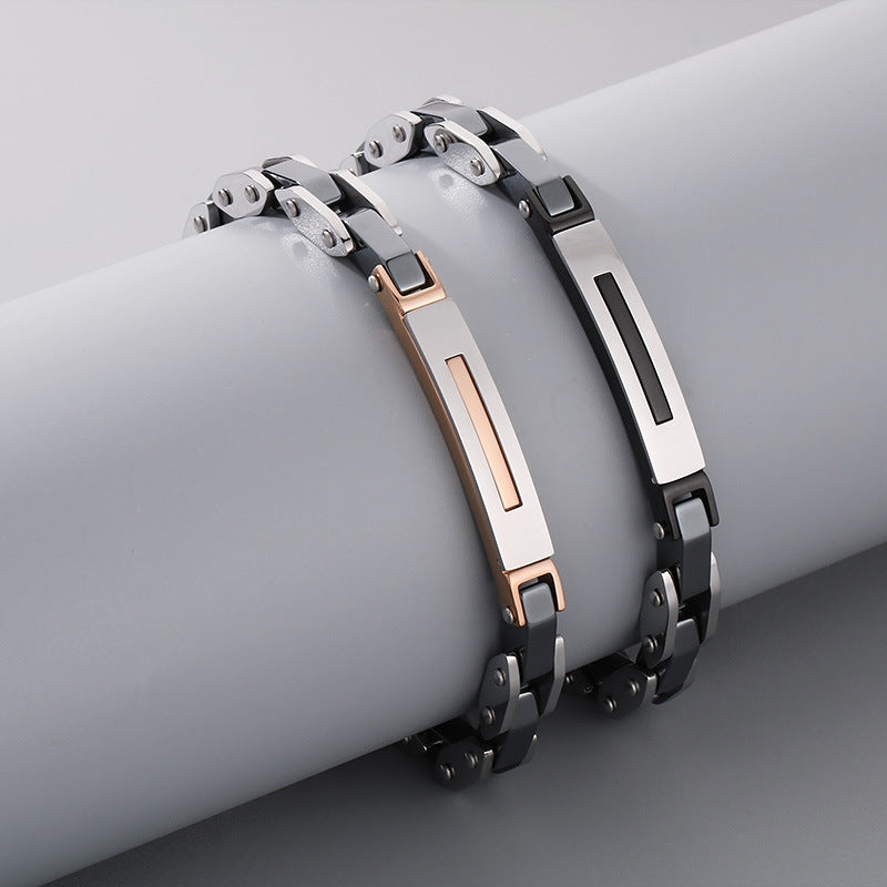 Edelstahl-Paararmbänder - Modernes Kettenarmband aus Titanstahl für Ihn & Sie