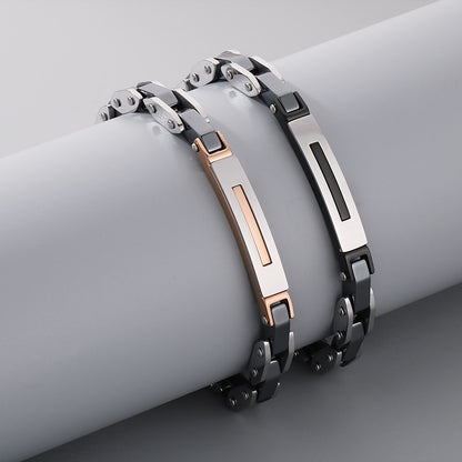 Edelstahl-Paararmbänder - Modernes Kettenarmband aus Titanstahl für Ihn & Sie