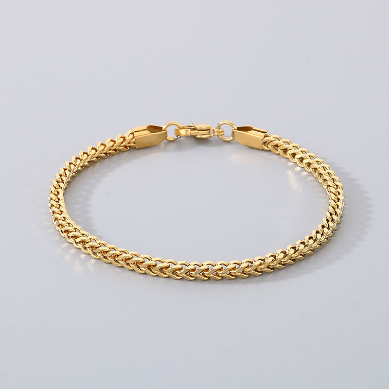 Minimalistische Kubaketten-Armbänder für Paare – Mit strukturiertem Wirbelmuster und Hochglanzschliff