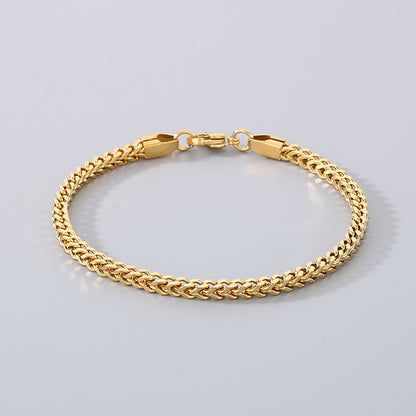 Minimalistische Kubaketten-Armbänder für Paare – Mit strukturiertem Wirbelmuster und Hochglanzschliff