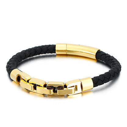 Herren Armband aus 316 Edelstahl & Leder – Robust & Hypoallergen