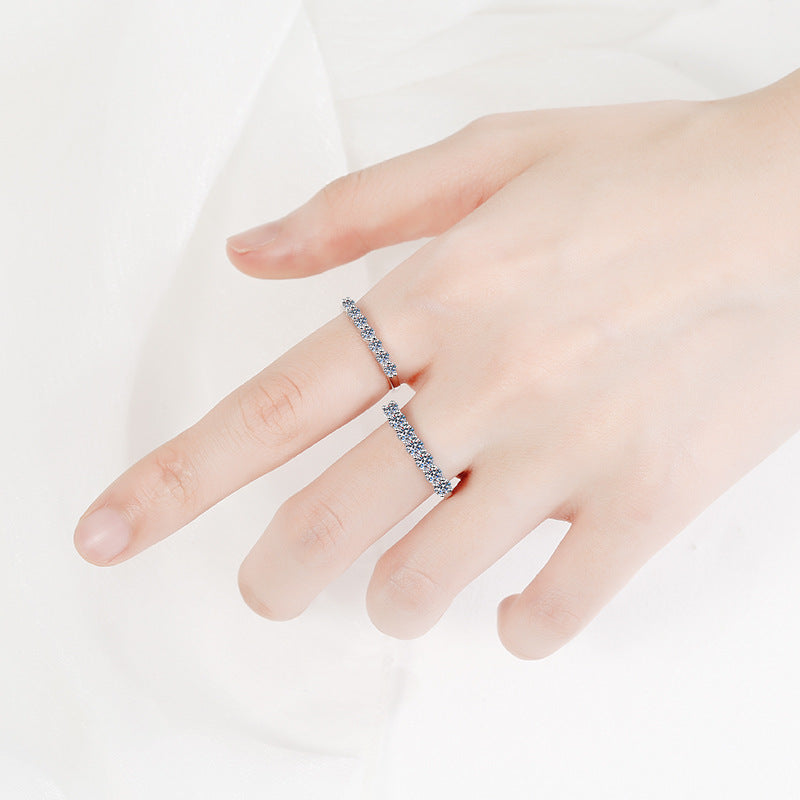 7-Prinzessinnen Zirkonia Ring (7 Steine) – 925er Sterlingsilber rhodiniert