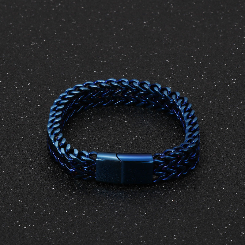 Titan Geflecht-Armband - Zweireihig - Schlichter Herrenschmuck