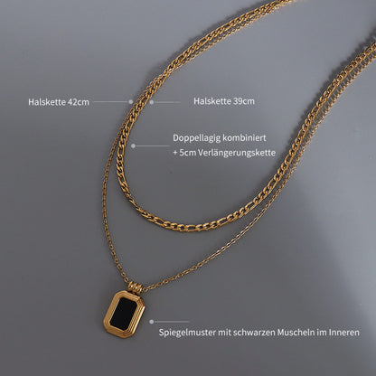 Moderne Acryl-Halskette mit kantigem Design – Stapelbarer Look in Gold oder Silber